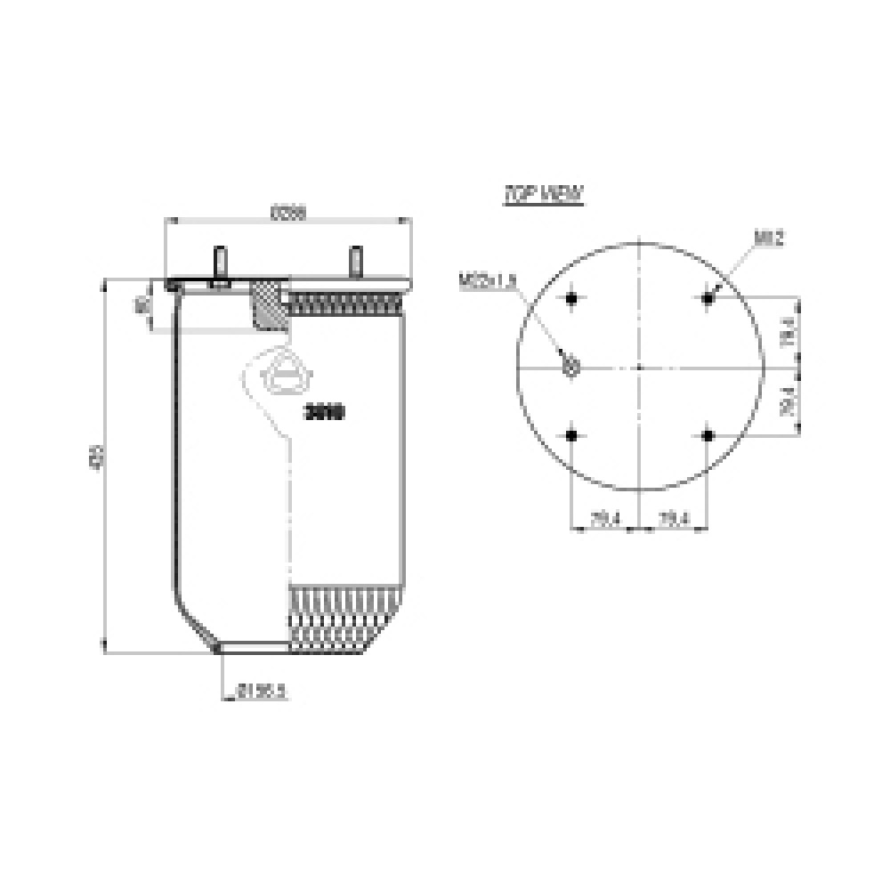 120021 / 3810 P Pistonsuz Körük