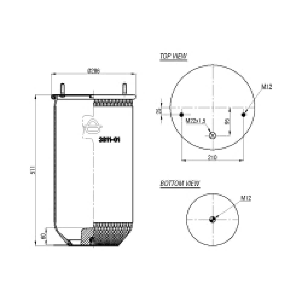 120061 / 3811-01 P Service Assembly Air Springs