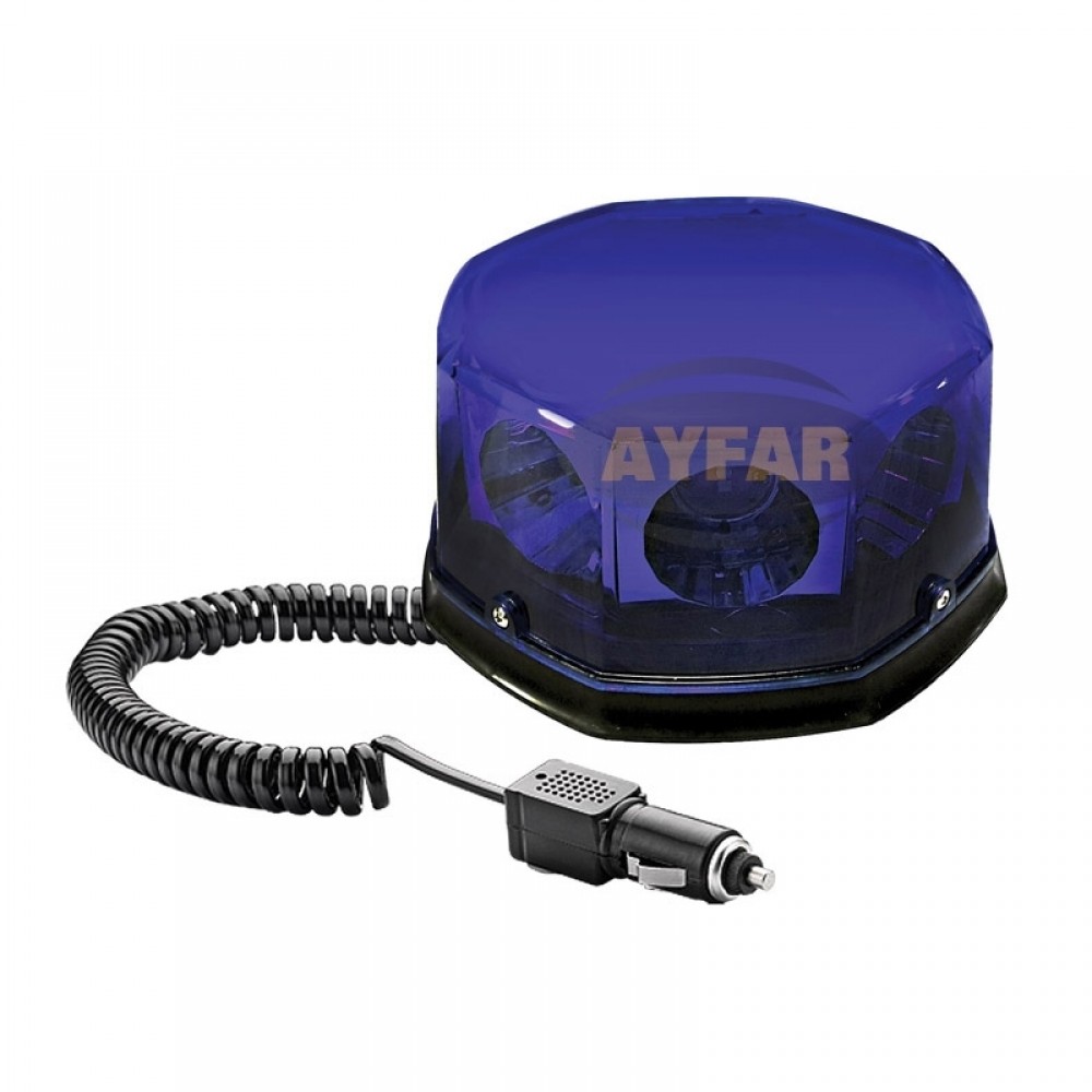 TR521 - 3 DÖNER TRAFİK İKAZ LAMBA LED TİPİ 12-24V MAVİ