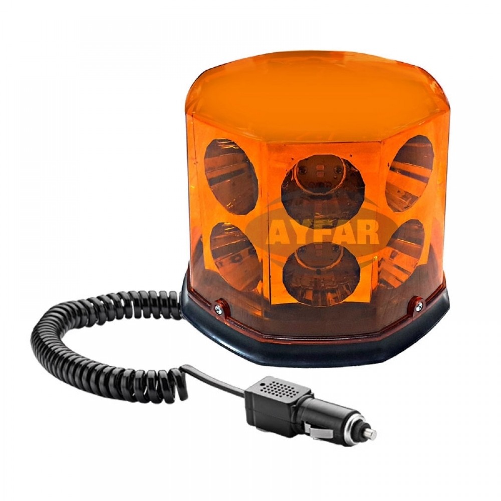 TR522 - 1 DÖNER TRAFİK İKAZ LAMBA LED TİPİ 12-24 V SARI