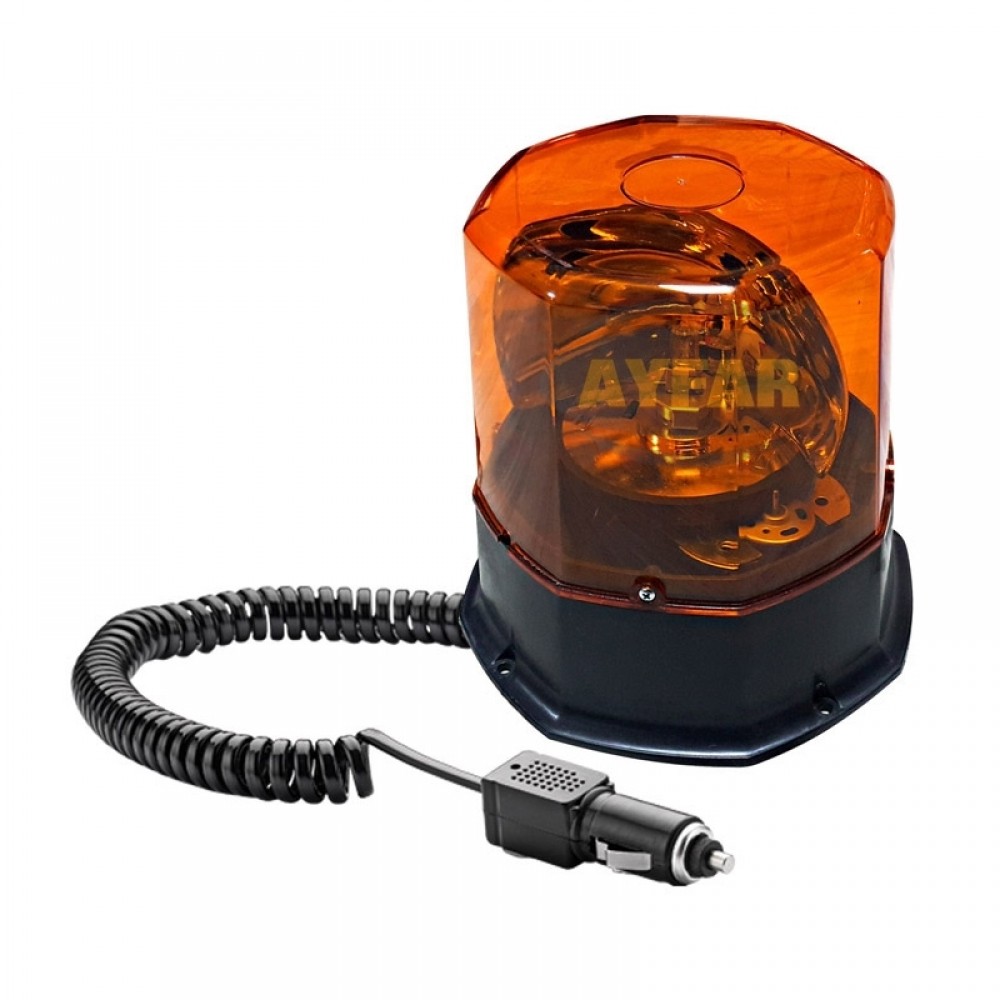 TR523 - 4 DÖNER TRAFİK İKAZ LAMBA MIKNATISLI YENİ TİP 24V H3 SARI